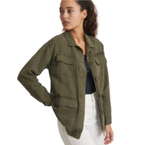 Marine Layer Zito Chore Coat In Olive Green Linen… - image 1